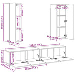 4 részes sonoma tölgy színű szerelt fa TV-szekrényszett 11