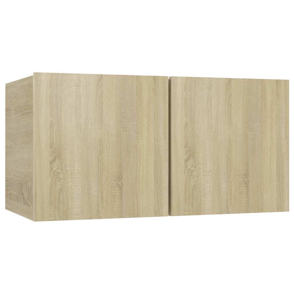 3 részes sonoma tölgy színű szerelt fa TV-szekrényszett 4