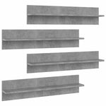 4 db betonszürke forgácslap fali polc 80 x 11,5 x 18 cm 2