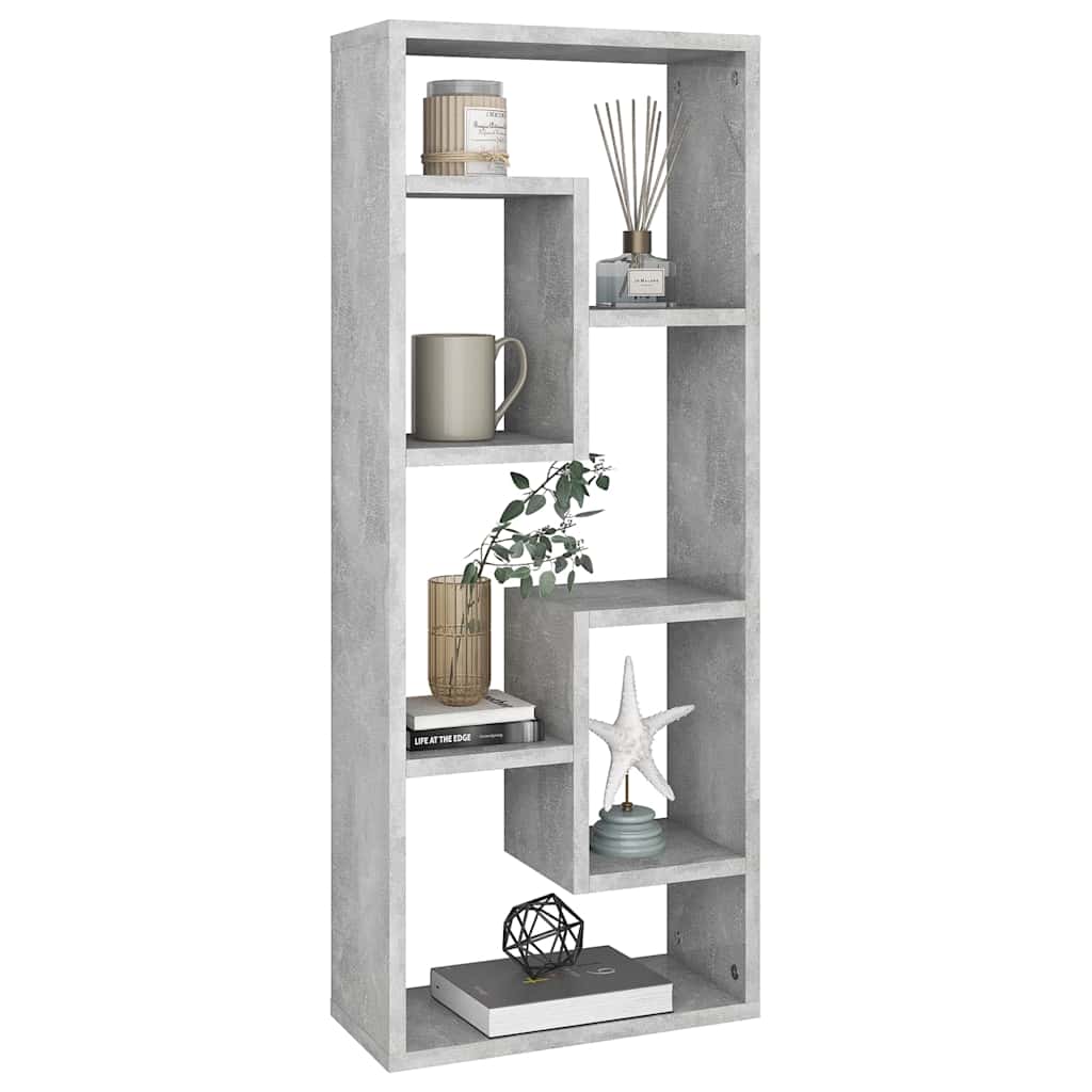 Betonszürke szerelt fa fali polc 36 x 16 x 90 cm 3