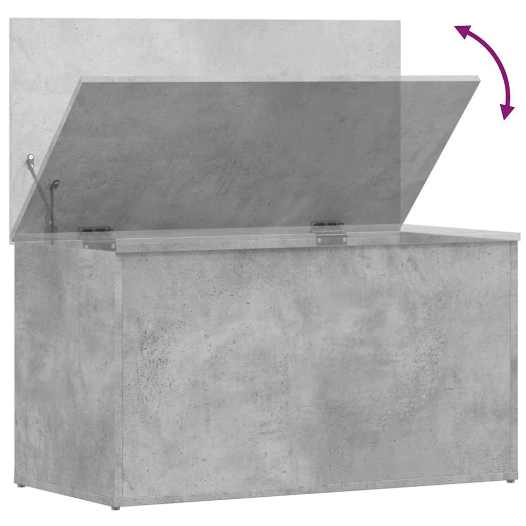 Betonszürke szerelt fa tárolóláda 84 x 42 x 46 cm 8
