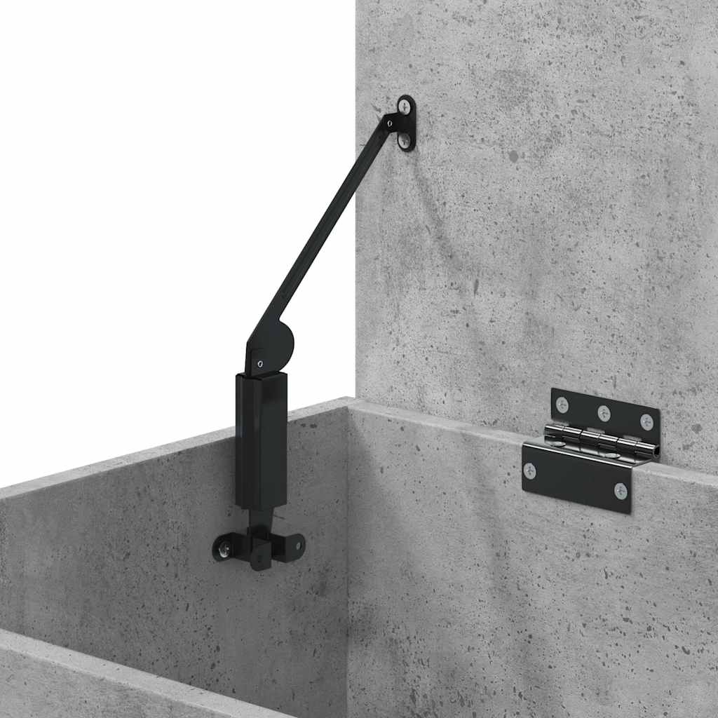 Betonszürke szerelt fa tárolóláda 84 x 42 x 46 cm 9
