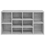 Betonszürke szerelt fa cipőtároló pad 103 x 30 x 55 cm 5