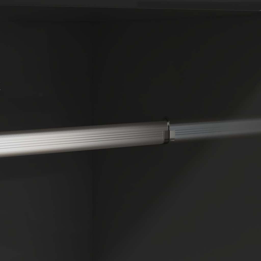 Magasfényű fekete forgácslap ruhásszekrény 82,5 x 51,5 x 180 cm 10