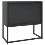 Fekete acél tálalószekrény 75 x 35 x 75 cm 7