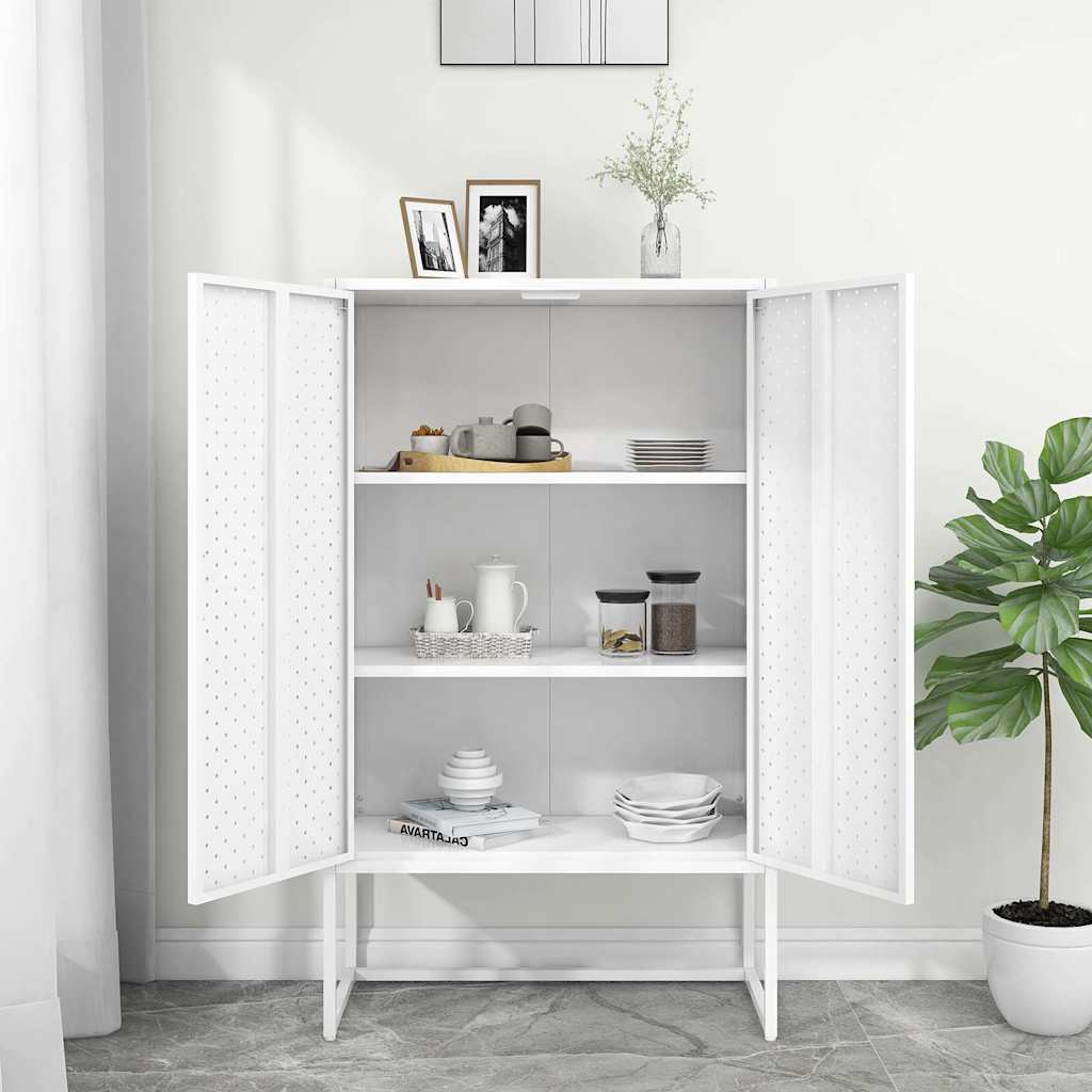 Fehér acél magasszekrény 80 x 35 x 135 cm 3