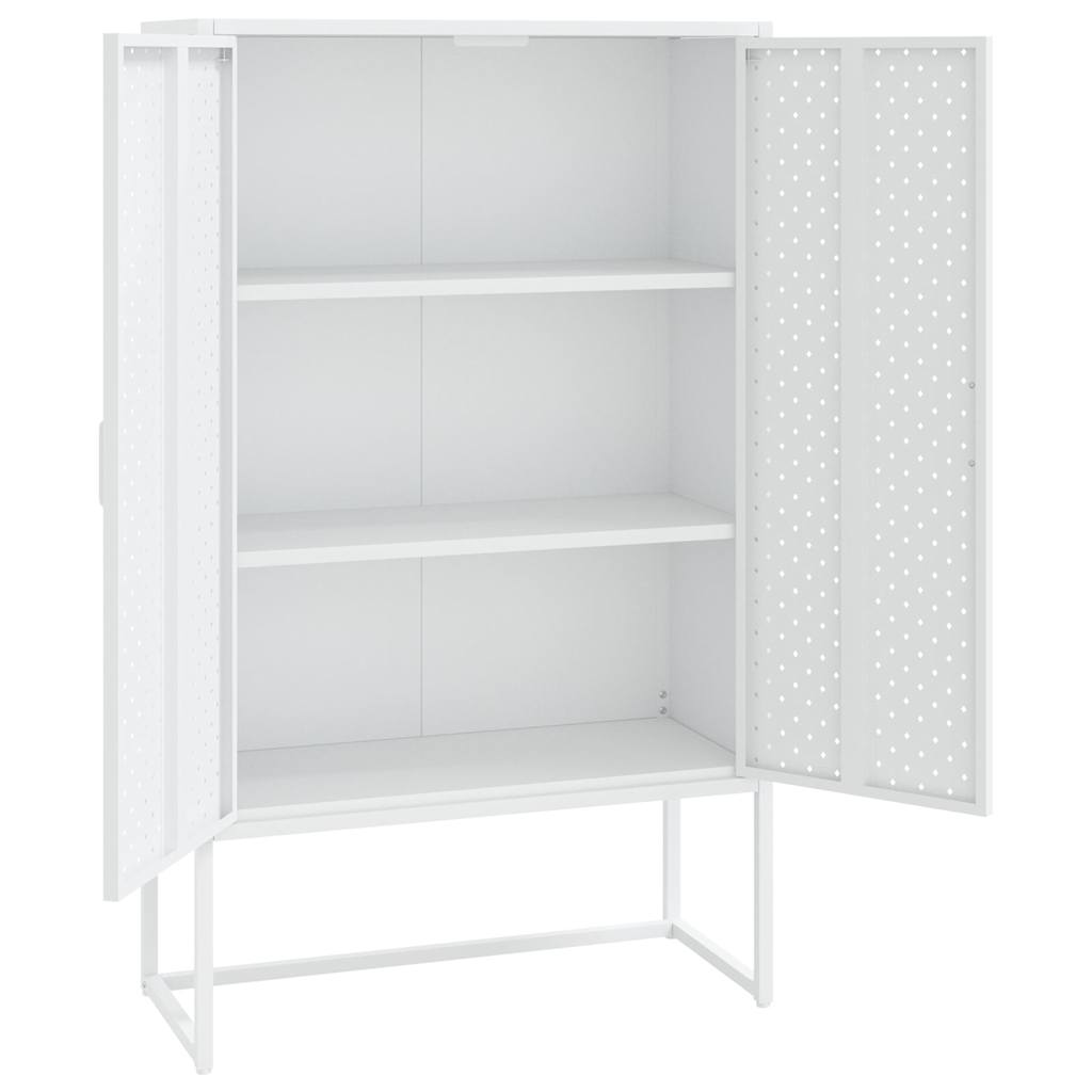 Fehér acél magasszekrény 80 x 35 x 135 cm 4