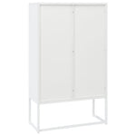 Fehér acél magasszekrény 80 x 35 x 135 cm 7