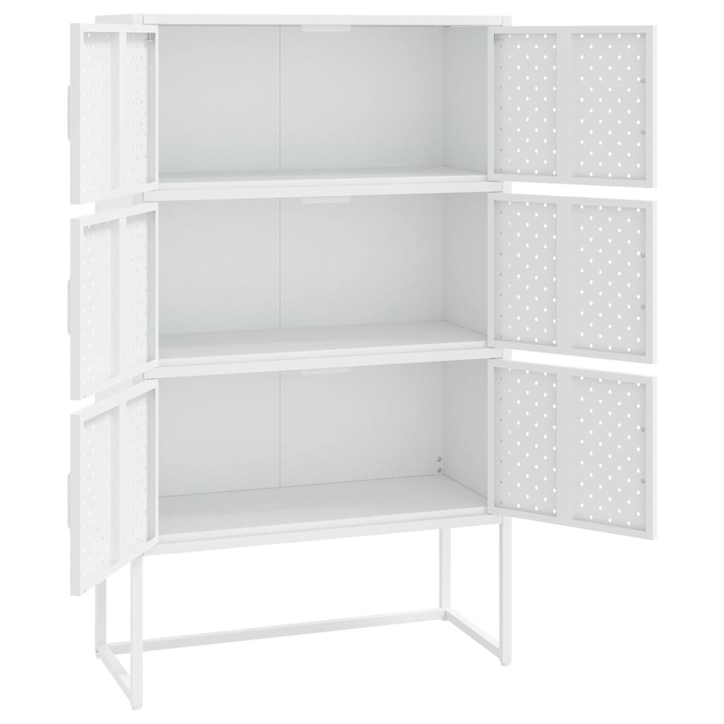Fehér acél magasszekrény 80 x 35 x 135 cm 4