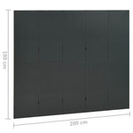 Antracitszürke acél 5-paneles paraván 200 x 180 cm 6