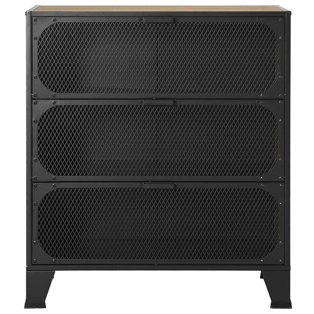 Rusztikus barna fém és MDF tárolószekrény 72 x 36 x 82 cm 3