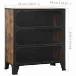 Rusztikus barna fém és MDF tárolószekrény 72 x 36 x 82 cm 9
