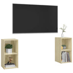 2 db sonoma tölgy színű szerelt fa TV-szekrény 72x35x36,5 cm 3