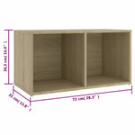 2 db sonoma tölgy színű szerelt fa TV-szekrény 72x35x36,5 cm 9