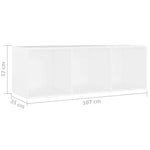 2 db fehér szerelt fa TV-szekrény 107 x 35 x 37 cm 8