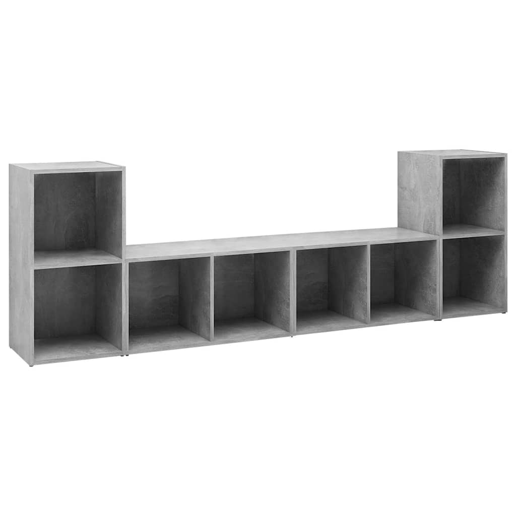4 db betonszürke szerelt fa TV-szekrény 72 x 35 x 36,5 cm 2
