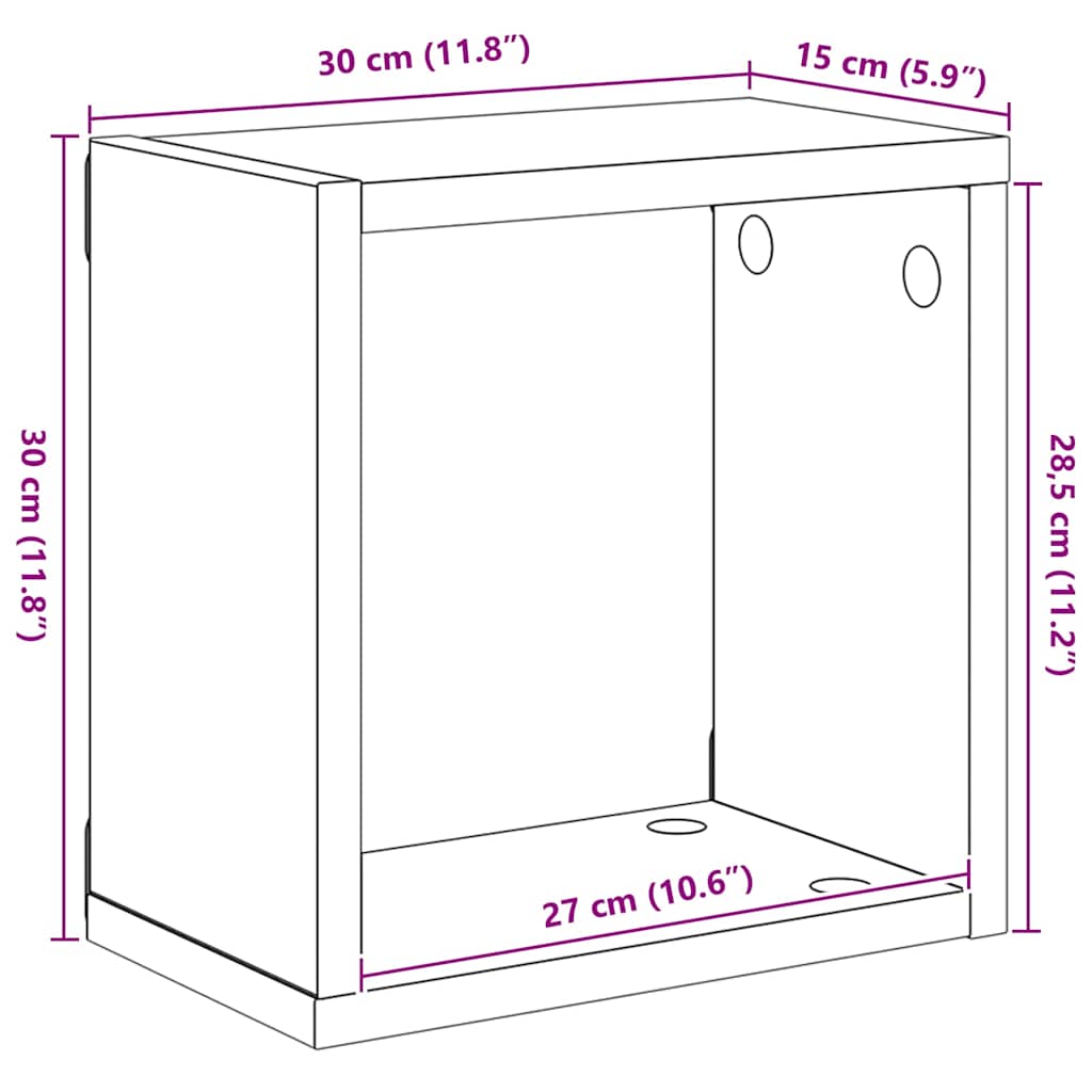 2 db betonszürke fali kockapolc 30 x 15 x 30 cm 11