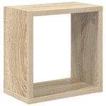 4 db sonoma tölgy színű szerelt fa fali kockapolc 26x15x26 cm 5