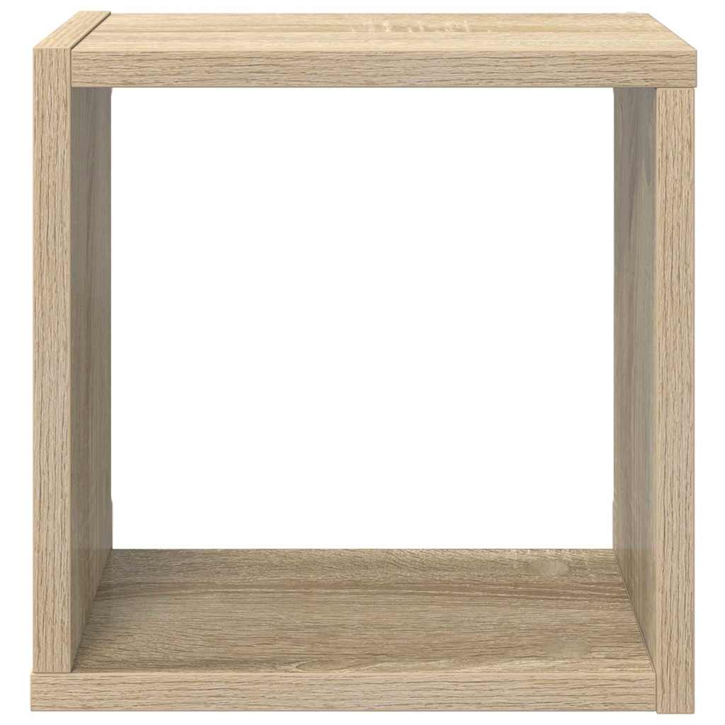 4 db sonoma tölgy színű szerelt fa fali kockapolc 26x15x26 cm 6