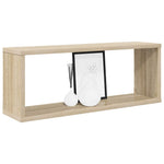 4 db sonoma tölgy szerelt fa négyszögű fali polc 60x15x23cm 3