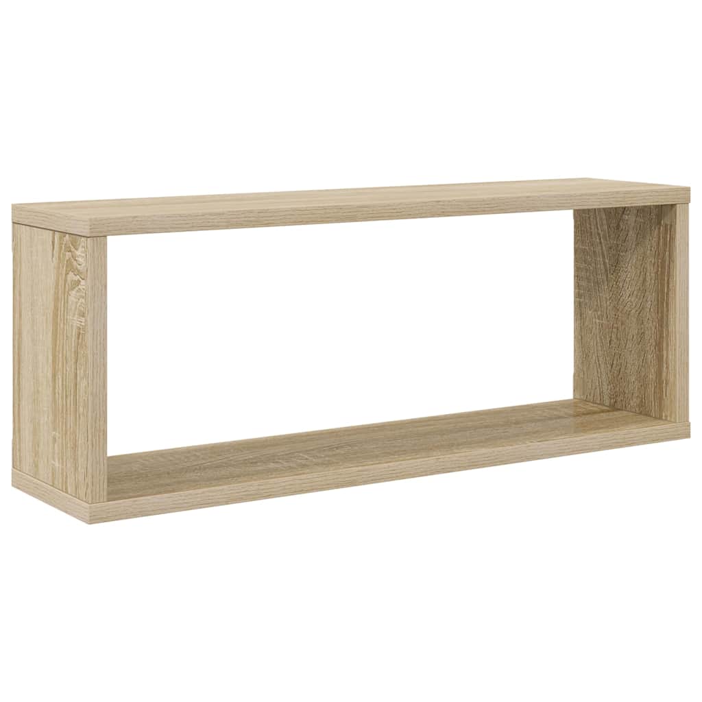 4 db sonoma tölgy szerelt fa négyszögű fali polc 60x15x23cm 4