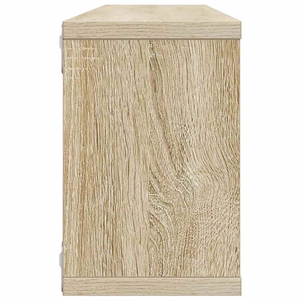 4 db sonoma tölgy szerelt fa négyszögű fali polc 60x15x23cm 6