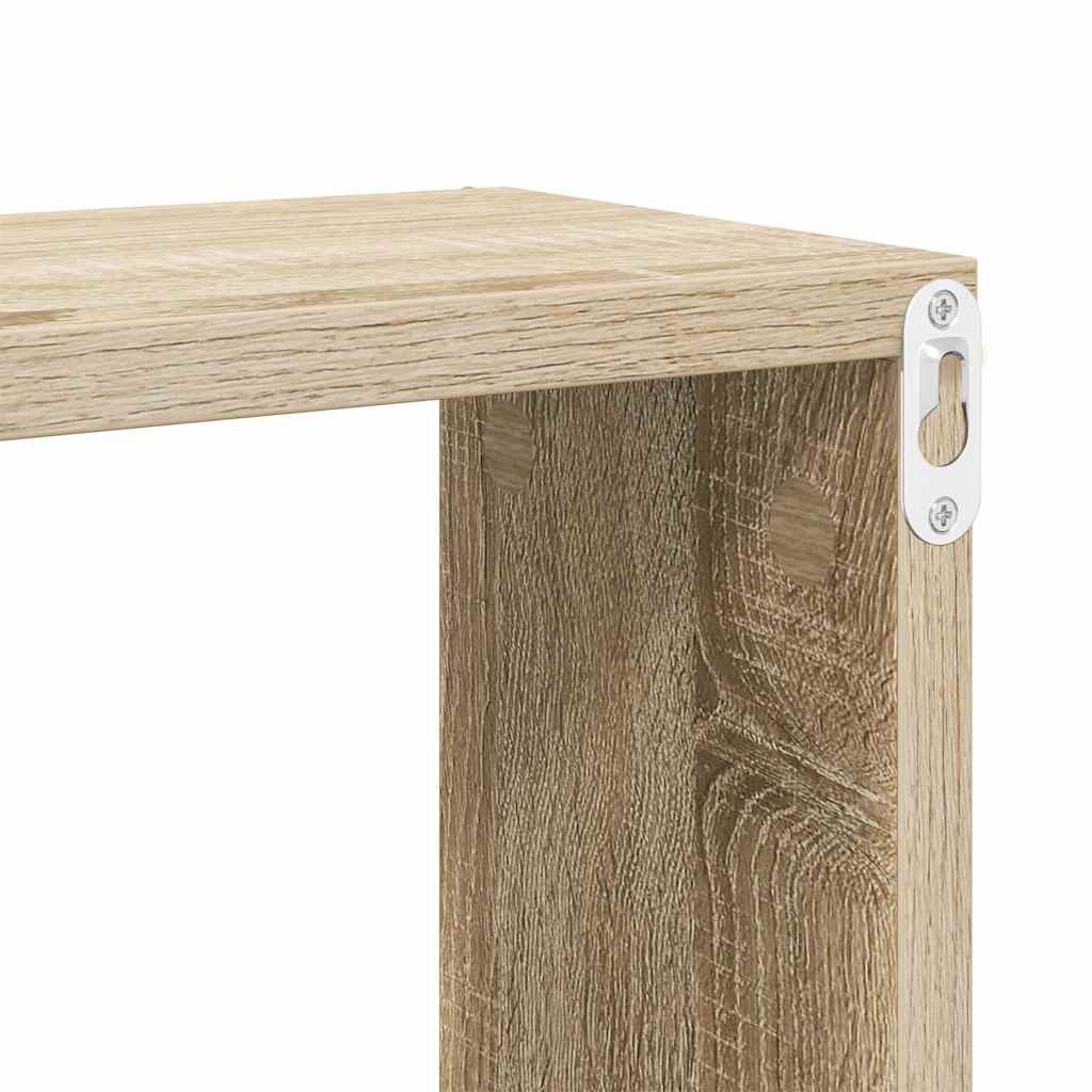 4 db sonoma tölgy szerelt fa négyszögű fali polc 60x15x23cm 8