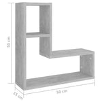 2 db betonszürke szerelt fa fali polc 50 x 15 x 50 cm 7