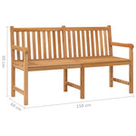 Tömör tíkfa kerti pad 150 cm 7