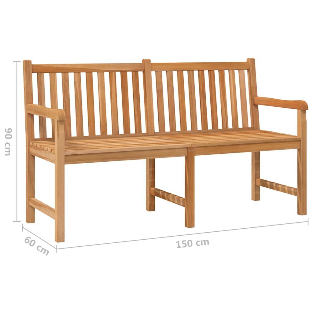 Tömör tíkfa kerti pad 150 cm 7