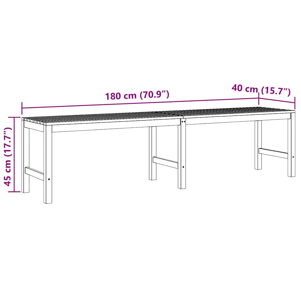 Tömör tíkfa kerti pad 180 cm 8