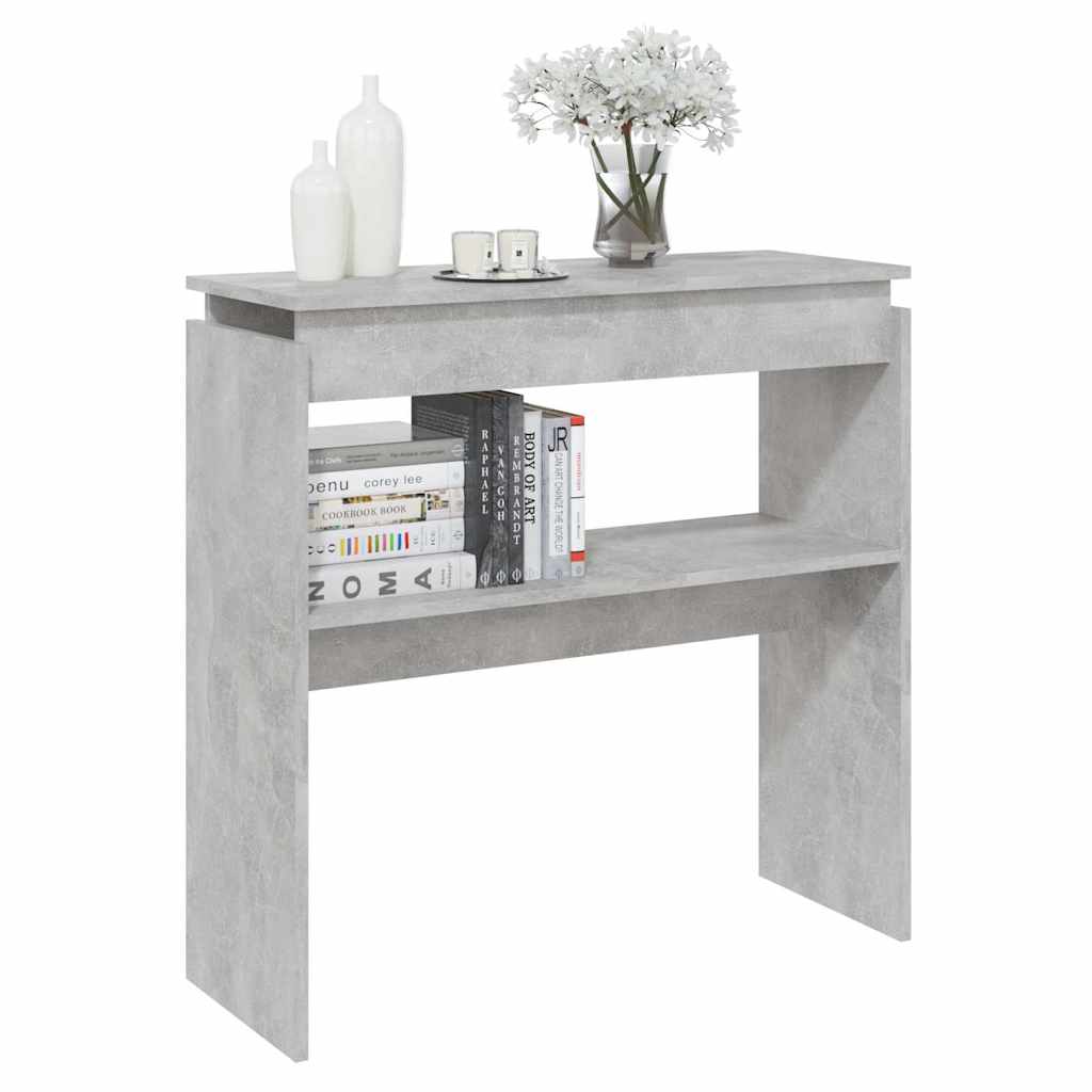 Betonszürke szerelt fa tálalóasztal 80 x 30 x 80 cm 5