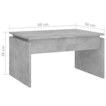 Betonszürke szerelt fa dohányzóasztal 68 x 50 x 38 cm 7