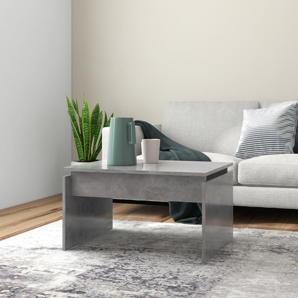 Betonszürke szerelt fa dohányzóasztal 68 x 50 x 38 cm