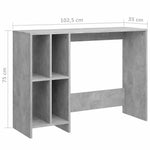 Betonszürke szerelt fa laptopasztal 102,5 x 35 x 75 cm 6