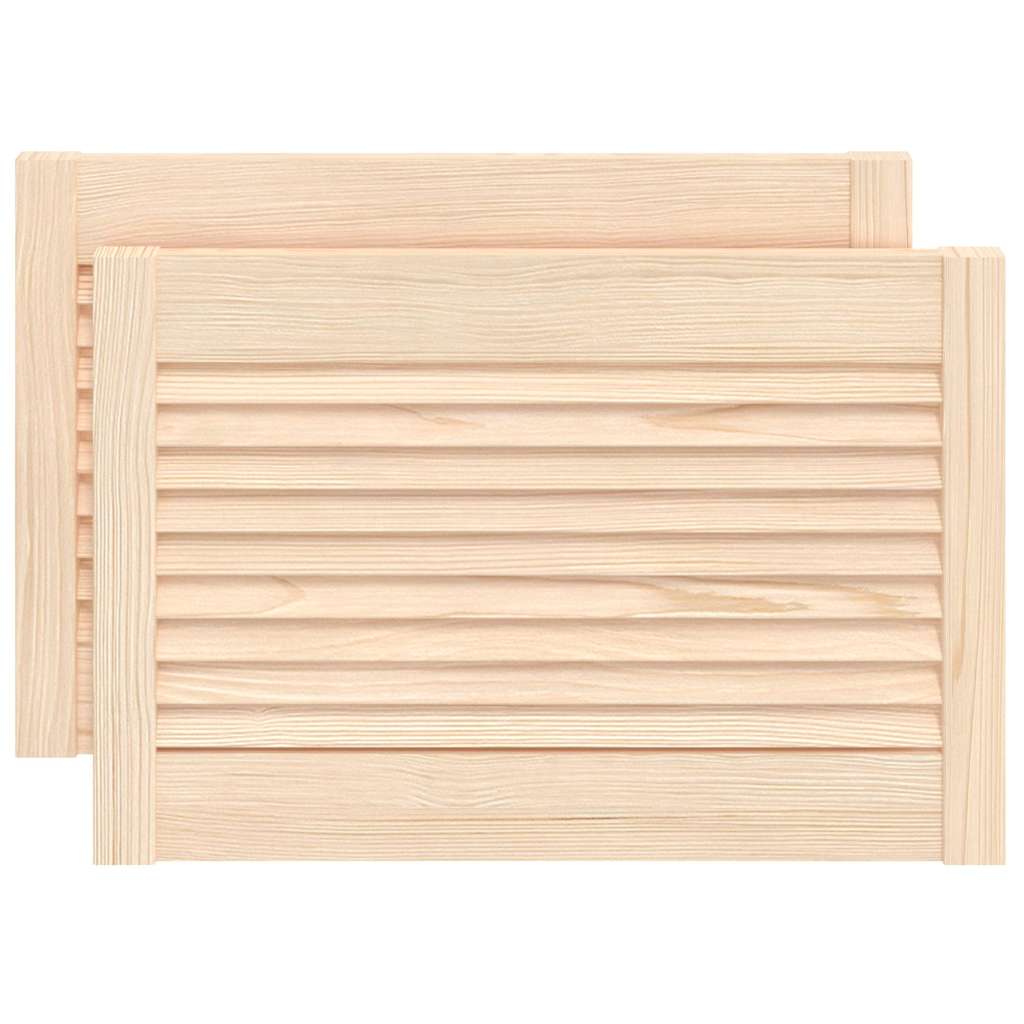 Lamellás ajtók 2 db Természetes 69 x 49,4 cm Tömör Fenyőfa 2