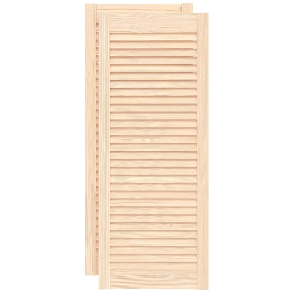 2 db tömör fenyőfa lamellás szekrényajtó 99,3 x 39,4 cm 2