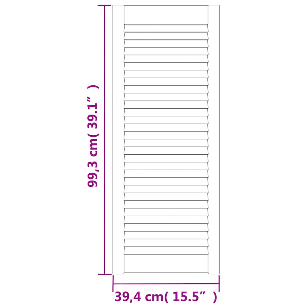 2 db tömör fenyőfa lamellás szekrényajtó 99,3 x 39,4 cm 6