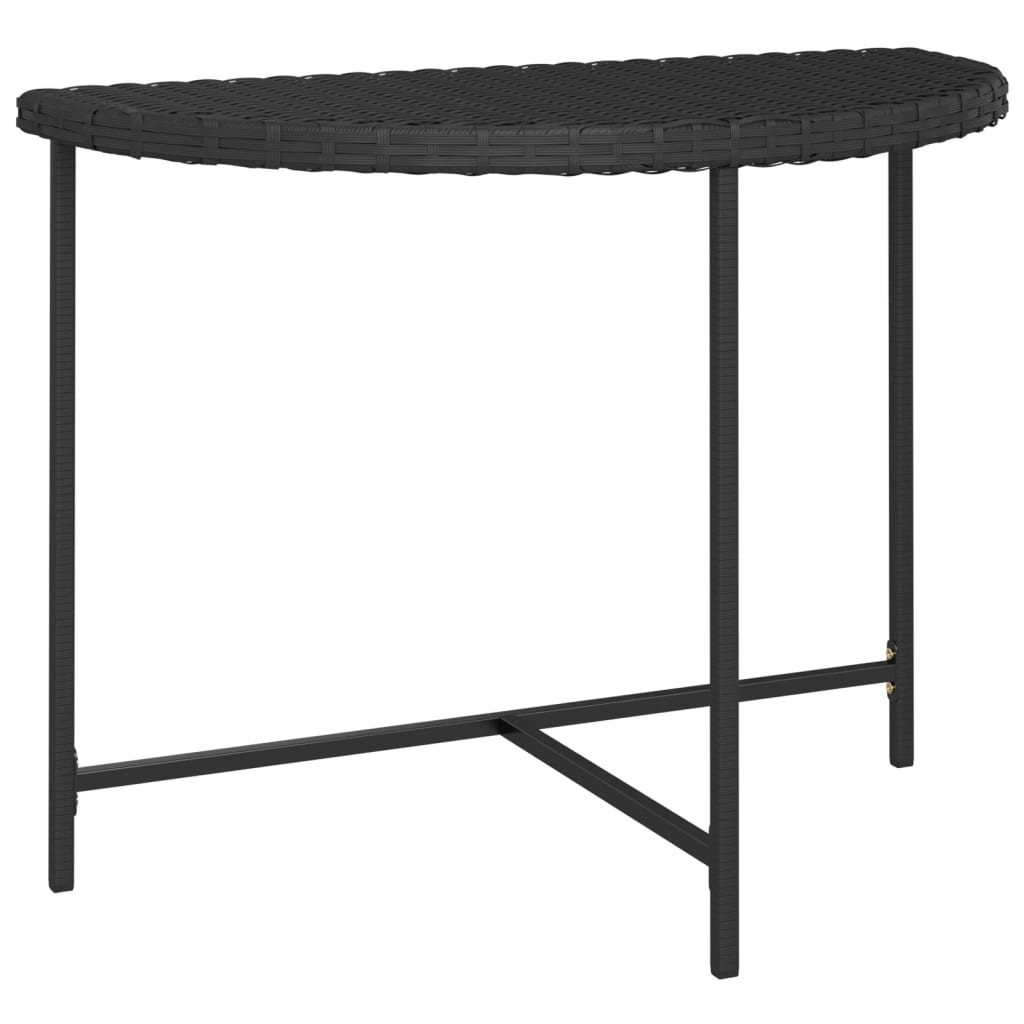 Fekete polyrattan kerti asztal 100 x 50 x 75 cm 2