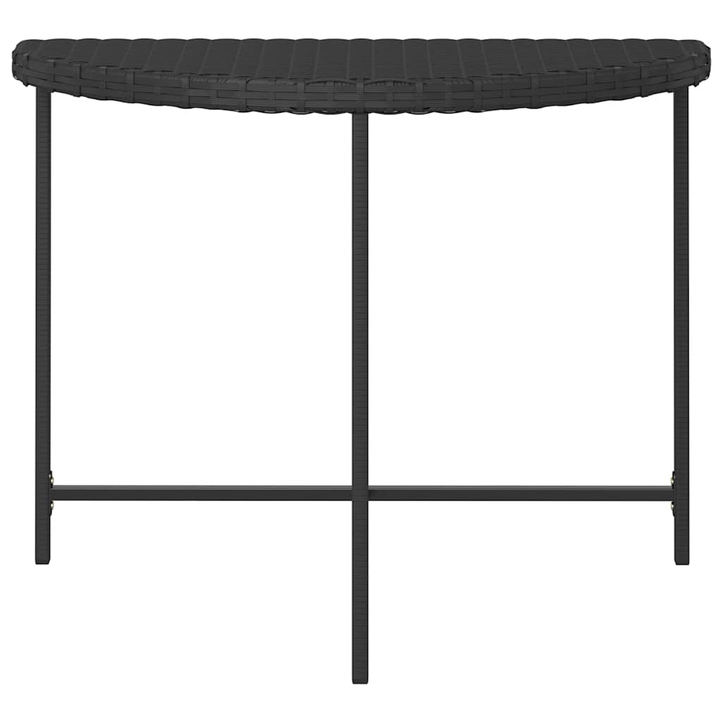 Fekete polyrattan kerti asztal 100 x 50 x 75 cm 4