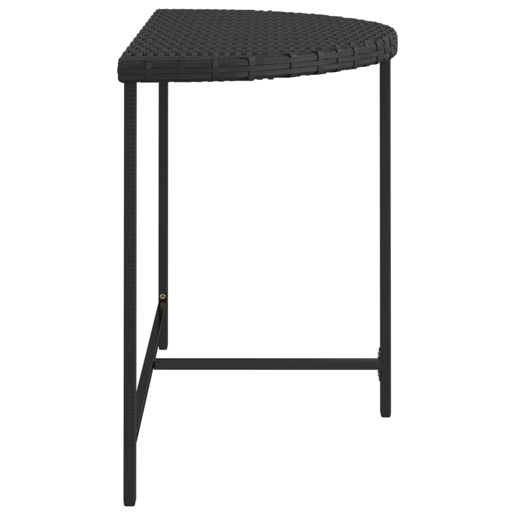 Fekete polyrattan kerti asztal 100 x 50 x 75 cm 5