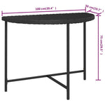 Fekete polyrattan kerti asztal 100 x 50 x 75 cm 7
