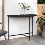 Fekete polyrattan kerti asztal 100 x 50 x 75 cm