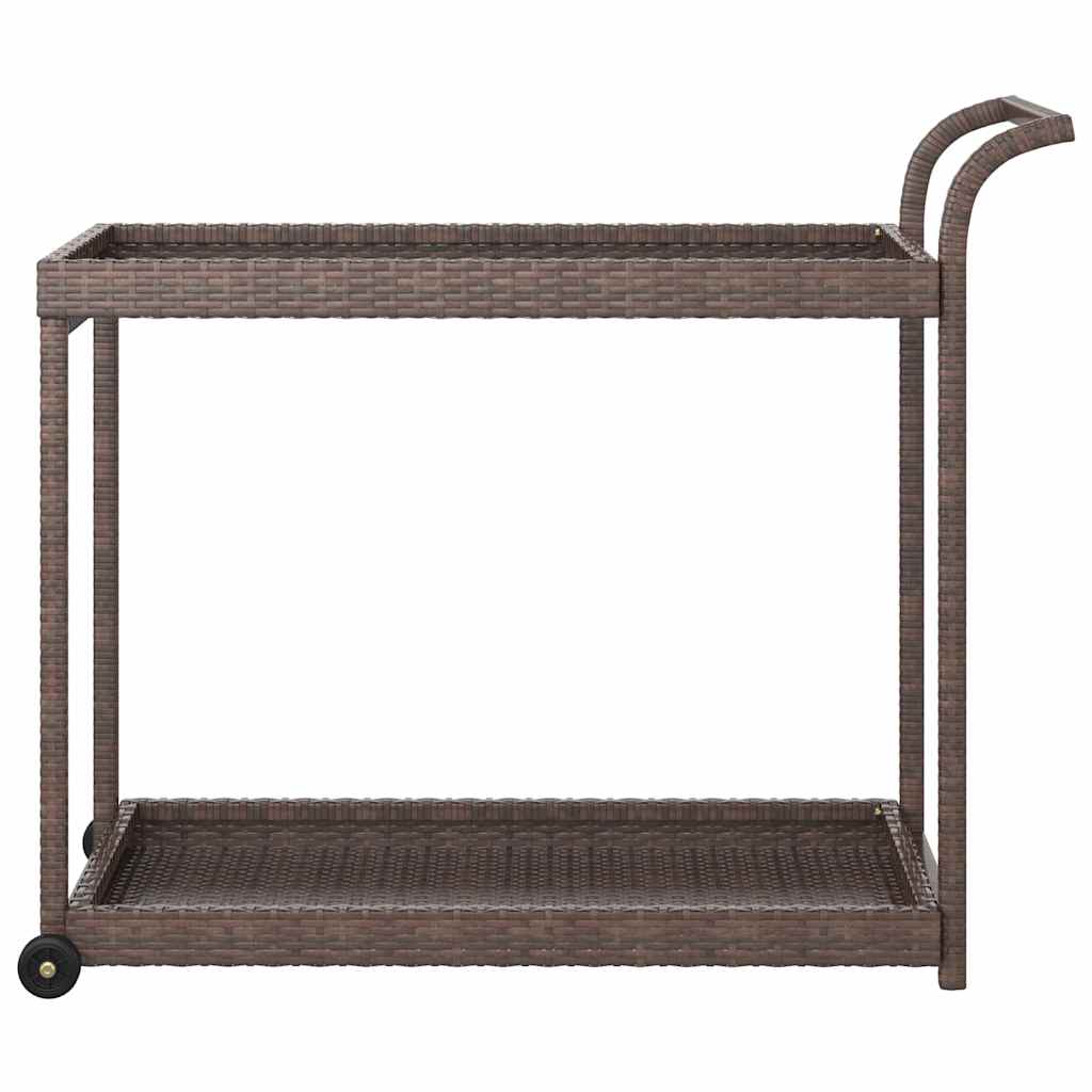 Barna polyrattan bárkocsi 100 x 45 x 83 cm 3