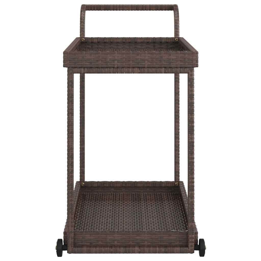 Barna polyrattan bárkocsi 100 x 45 x 83 cm 4