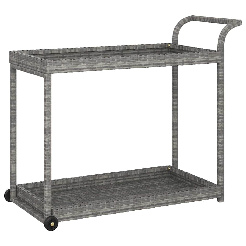 Szürke polyrattan bárkocsi 100 x 45 x 83 cm 2