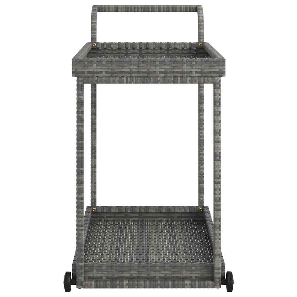 Szürke polyrattan bárkocsi 100 x 45 x 83 cm 4
