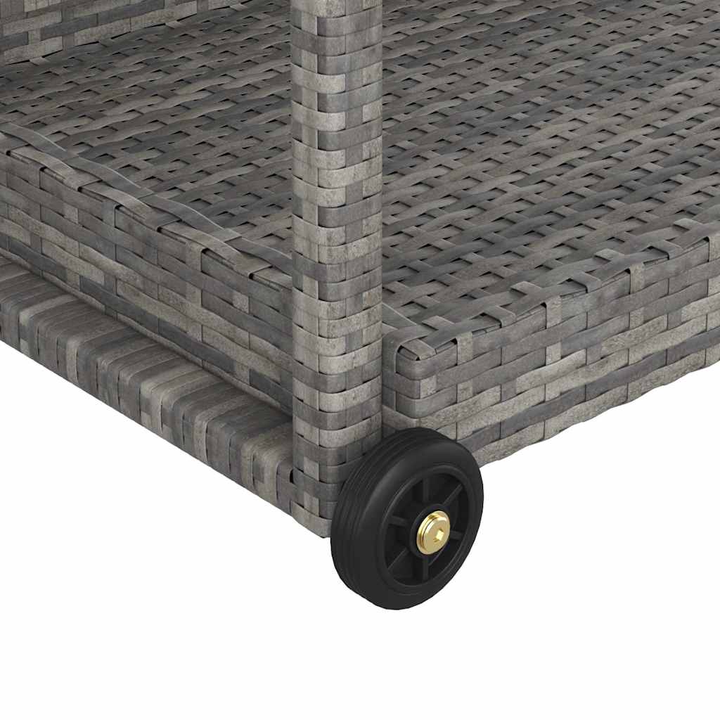 Szürke polyrattan bárkocsi 100 x 45 x 83 cm 5