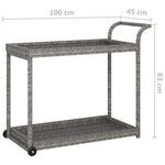 Szürke polyrattan bárkocsi 100 x 45 x 83 cm 6