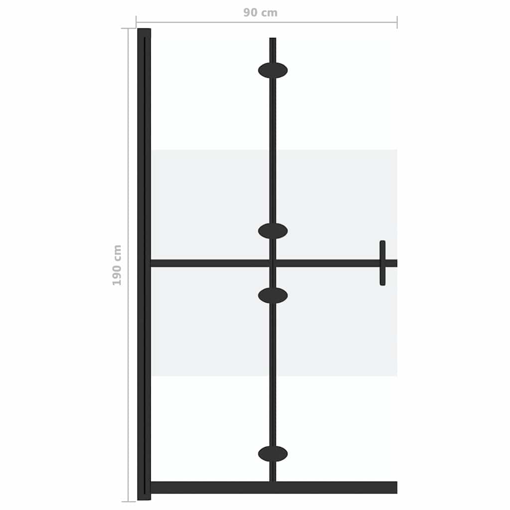 Selyemmatt ESG üveg összecsukható zuhanyfal 90 x 190 cm 7
